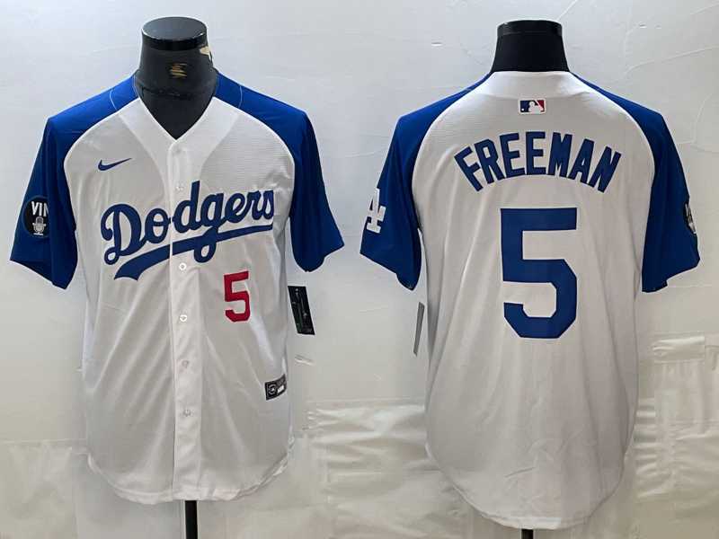 Men's Los Angeles Dodgers #5 Freddie Freeman Number White Blue Fashion Stitched Cool Base Limited Jerseys,We sell and wholesale Men's Los Angeles Dodgers #5 Freddie Freeman Number White Blue Fashion Stitched Cool Base Limited Jerseys on line form chian!